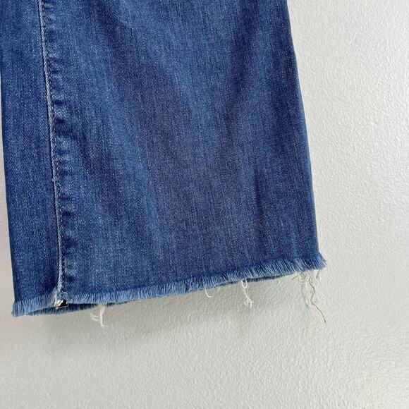 Madewell Womens Cali Demi-Bootcut Jeans Blue Sz 30 Button Fly Raw Hem Boho Ankle - Picture 3 of 13